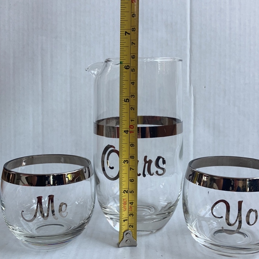 Late 20th Century Dorothy Thorpe Style "Me You Ours" Cocktail Set- 3 Pieces - Picture 15 of 16